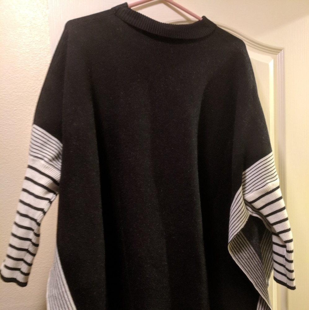 Lie in Black Fields Striped Oversize Knit Sweater
